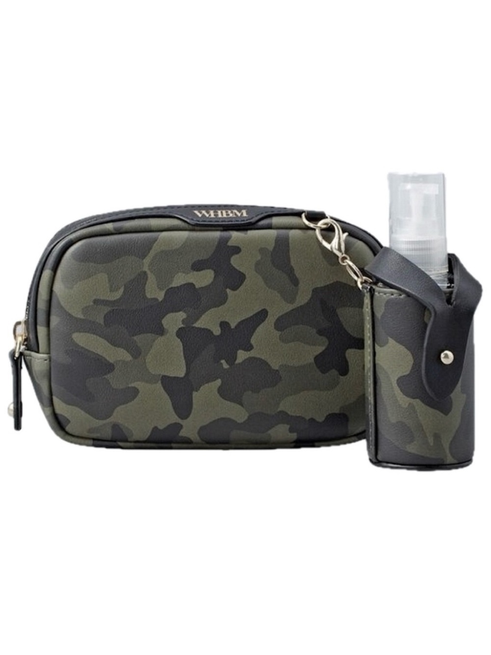 WHBM White House Black Market Camo Camouflage Cosmetics Bag Spray Bottle Holder